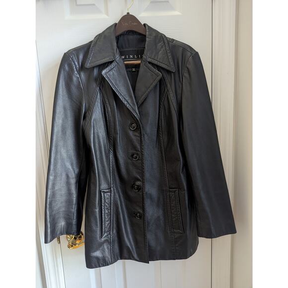Winlit New York Size M Jacket 100% Leather Womens Black - Picture 3 of 16